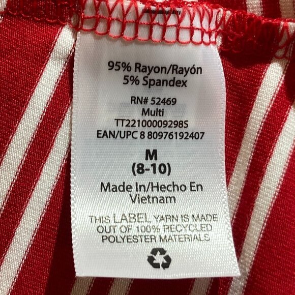 Time and Tru NWT SZ M  (8-10) red & white stripe tank dress comfy - Picture 9 of 10